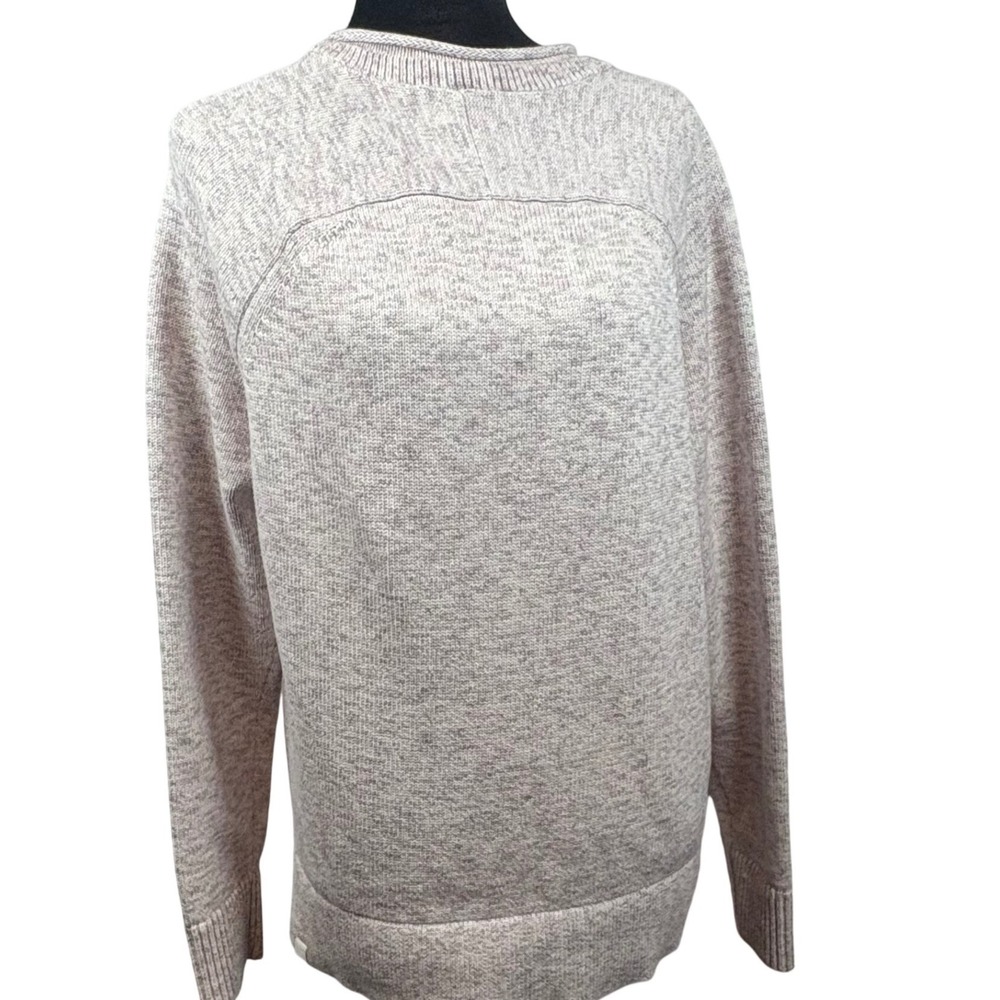 Lululemon Boxy‎ Cotton-Blend Sweater Space Dye Bone/White EUC Size Small